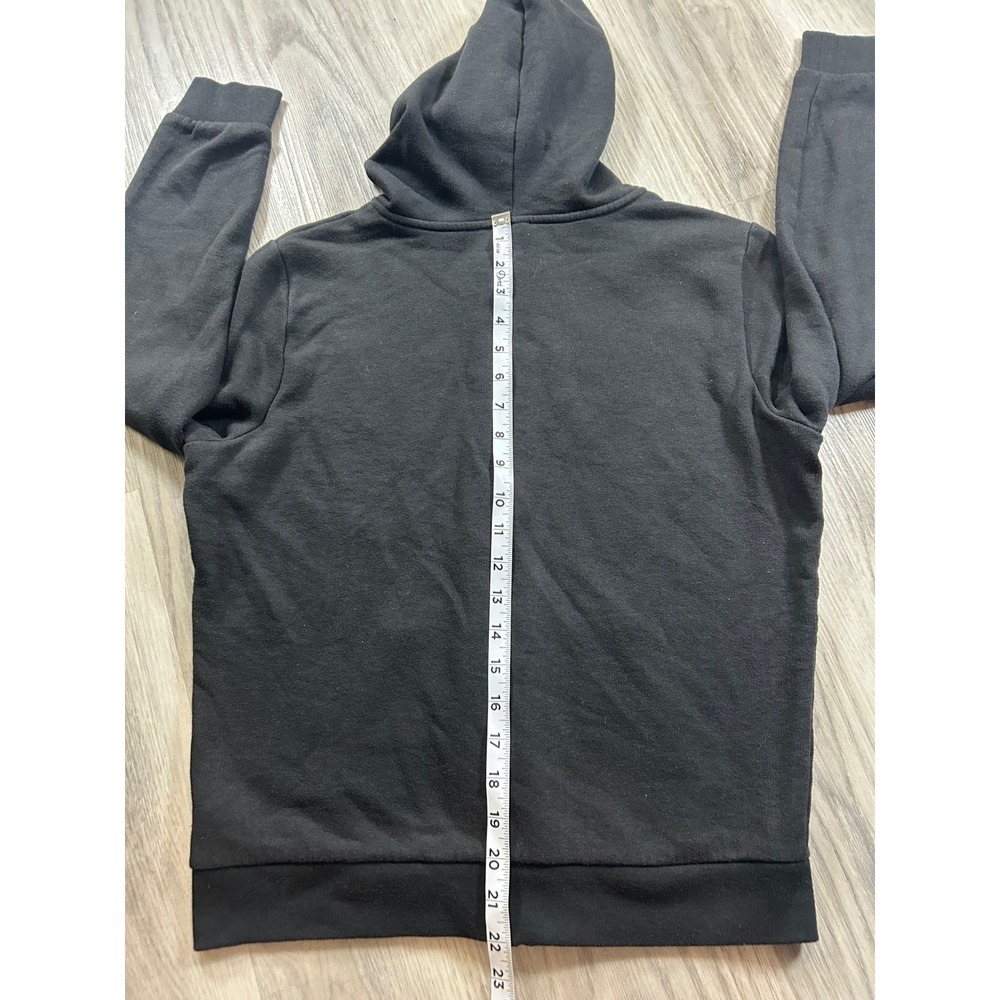 PINK Victoria's Secret Black Full Zip Logo Hoodie Sweatshirt Medium t2k lounge M - Picture 7 of 7